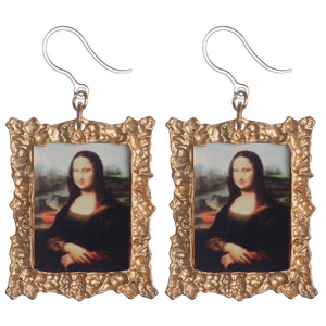 Da Vinci Mona Lisa Framed Art Earrings (Dangles)