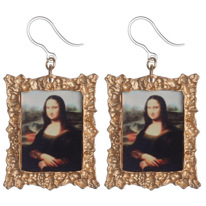 Da Vinci Mona Lisa Framed Art Earrings (Dangles)