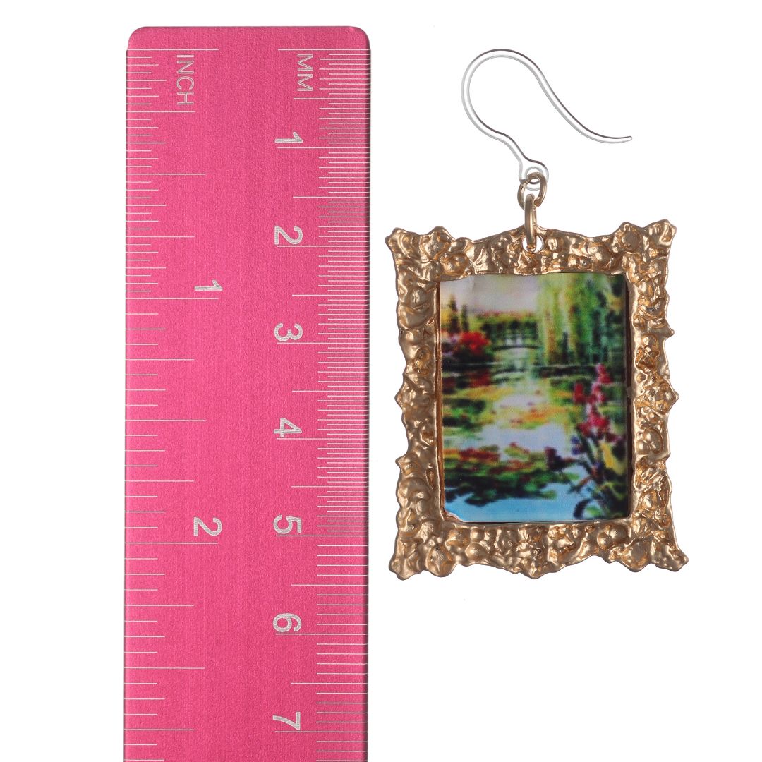 Exaggerated Monet Framed Art Earrings (Dangles) - size