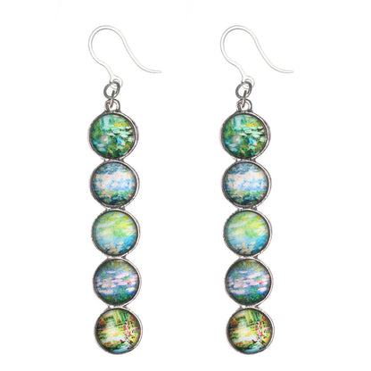 Exaggerated Monet Artwork Dangles Hypoallergenic Earrings for Sensitive Ears Made with Plastic Posts