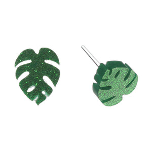 Monstera Leaf Studs Hypoallergenic Earrings for Sensitive Ears Made with Plastic Posts