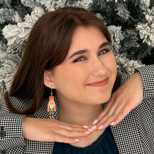 Exaggerated Jeweled Nutcracker Dangles