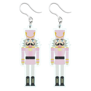 Exaggerated Pink Nutcracker Earrings (Dangles)