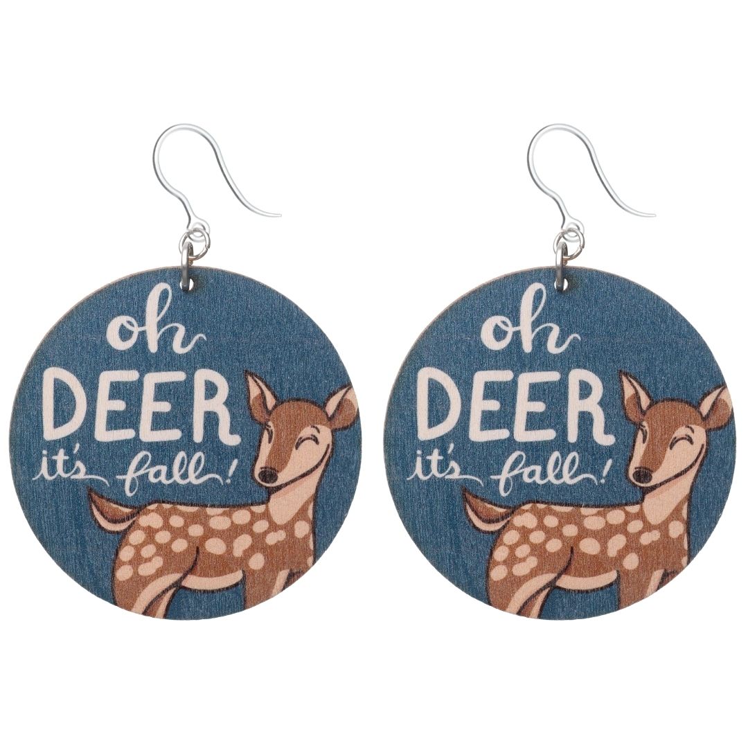 Oh Deer It’s Fall Earrings (Dangles) - blue