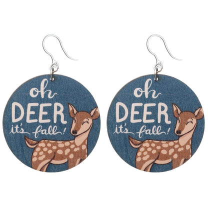 Oh Deer It’s Fall Earrings (Dangles) - blue