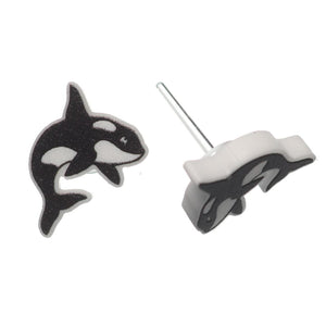 Orca Studs Hypoallergenic Earrings for Sensitive Ears Made with Plastic Posts