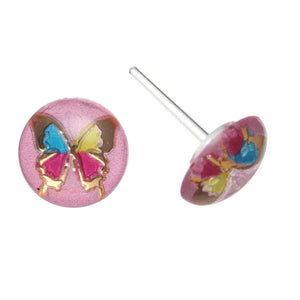 Ornate Butterfly Studs Hypoallergenic Earrings for Sensitive Ears Made with Plastic Posts