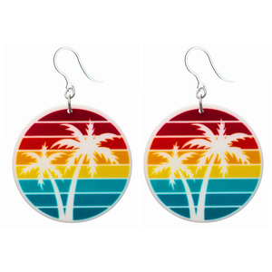 Palm Tree Stripe Dangles