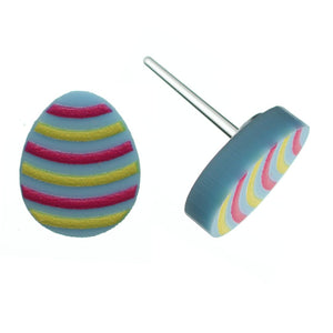 Easter Egg Studs Hypoallergenic Earrings for Sensitive Ears Made with Plastic Posts