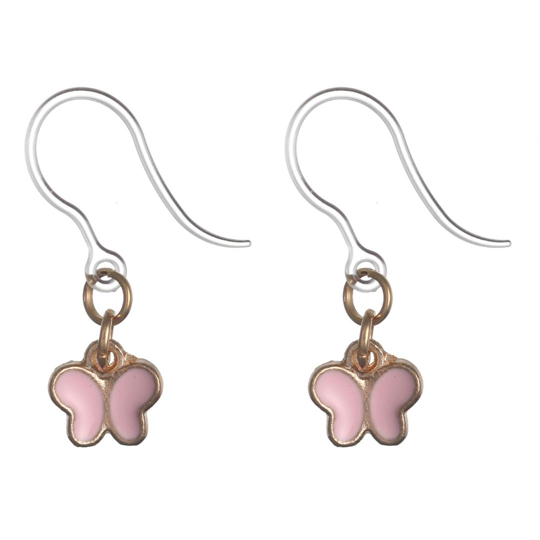 Pastel Butterfly Earrings (Dangles) - pink