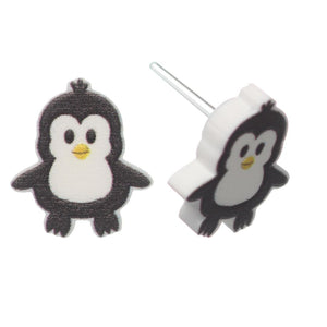 Penguin Studs Hypoallergenic Earrings for Sensitive Ears Made with Plastic Posts