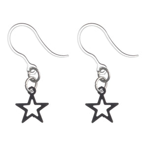 Petite Star Earrings (Dangles) - black