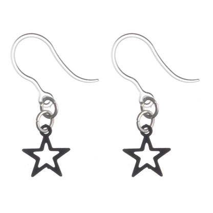 Petite Star Earrings (Dangles) - black