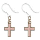 Gold Rimmed Cross Dangles Hypoallergenic Earrings for Sensitive Ears Made with Plastic Posts
