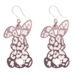 Pink Leopard Cottontail Rabbit Earrings (Dangles)