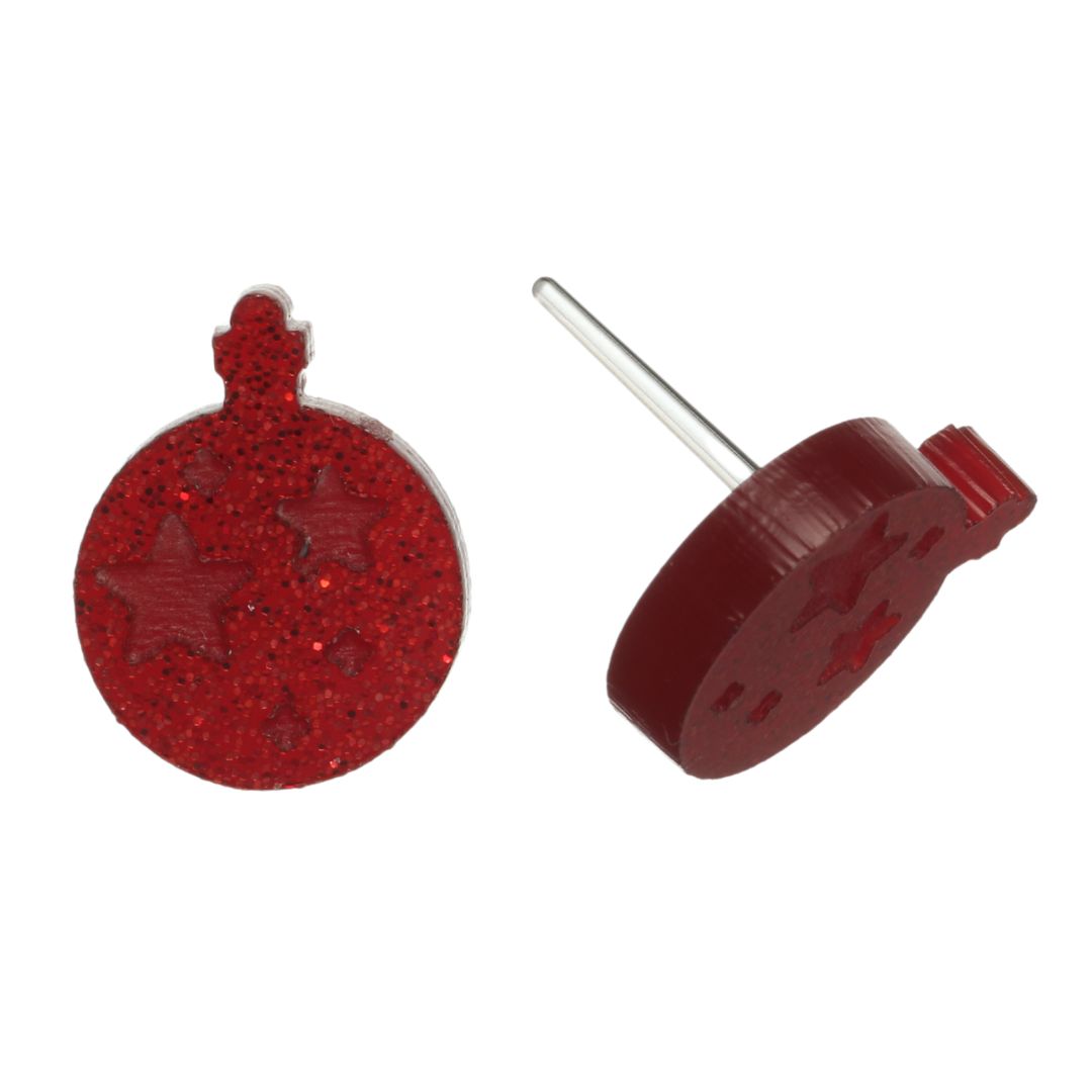 Christmas Ornament Studs Hypoallergenic Earrings for Sensitive Ears Made with Plastic Posts