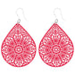 Joyful Tear Earrings (Dangles) - reddish-pink