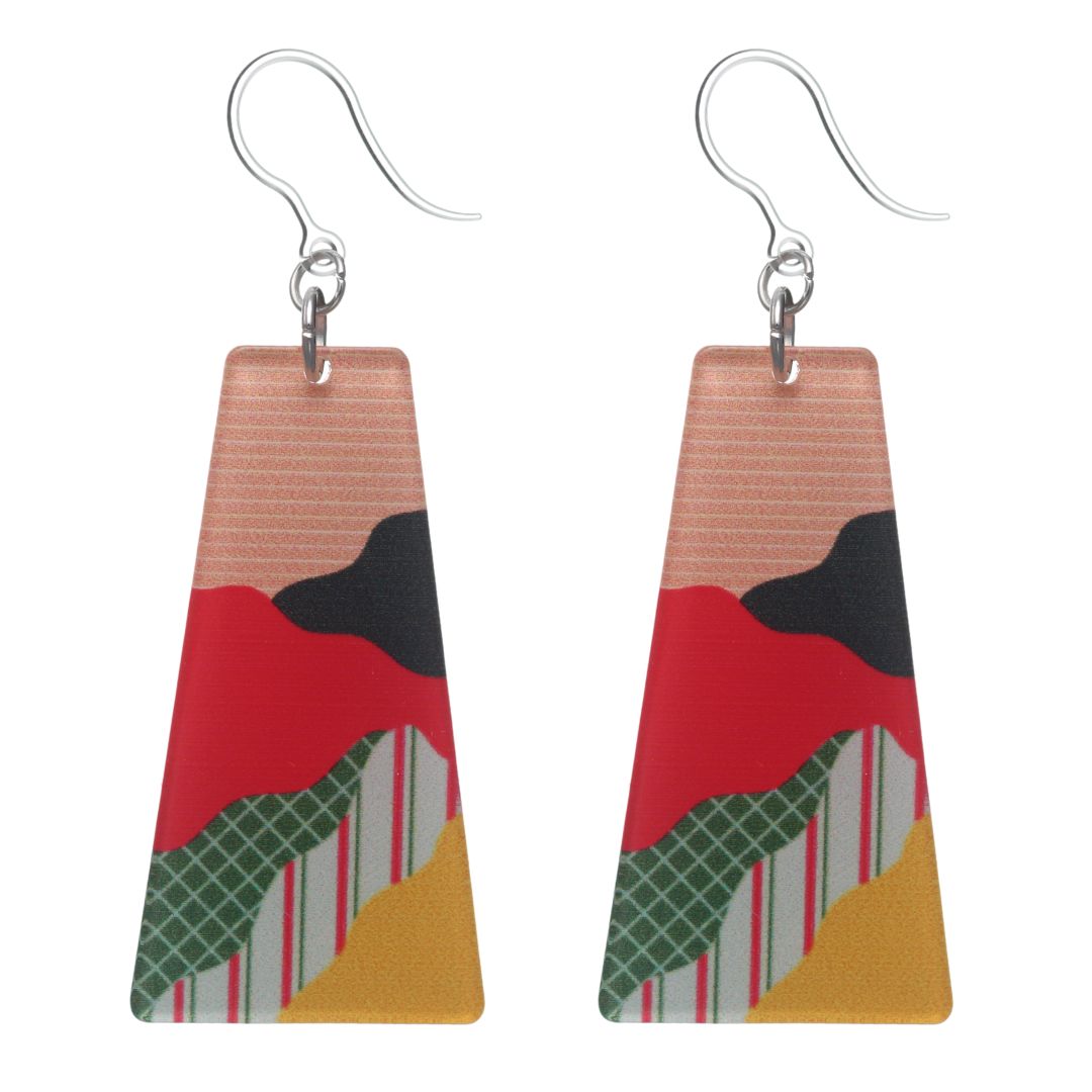 Retro Canyon Earrings (Dangles) - red