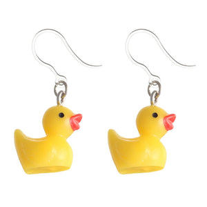 Rubber Duck Dangles Hypoallergenic Earrings for Sensitive Ears with Plastic Posts