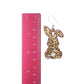 Leopard Cottontail Rabbit Dangles Hypoallergenic Earrings for Sensitive Ears Made with Plastic Posts