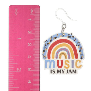 Music is My Jam Dangles Hypoallergenic Earrings for Sensitive Ears Made with Plastic Posts