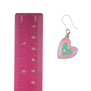 Pastel Hearts Dangles Hypoallergenic Earrings for Sensitive Ears Made with Plastic Posts