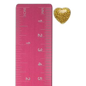 Glitter Heart Studs Hypoallergenic Earrings for Sensitive Ears Made with Plastic Posts