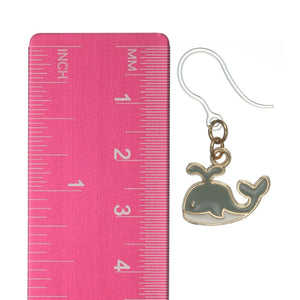 Tiny Whale Dangles Hypoallergenic Earrings for Sensitive Ears Made with Plastic Posts