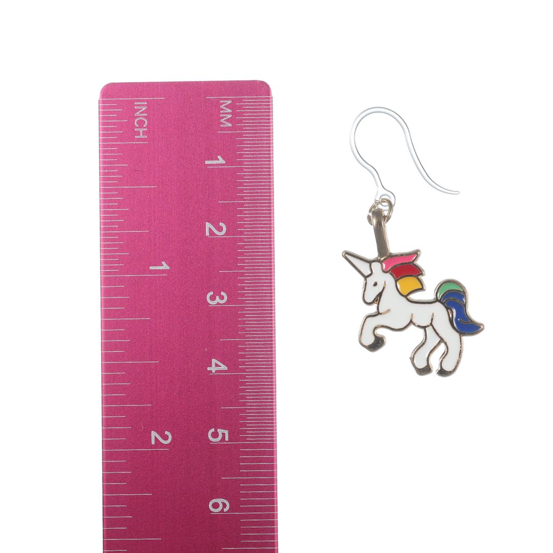 Rainbow Unicorn Dangles Hypoallergenic Earrings for Sensitive Ears Mad