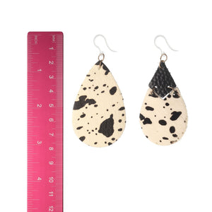 Leather Cowhide Earrings (Teardrop Dangles)