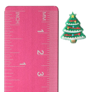 Exaggerated Decorated Christmas Tree Earrings (Studs) - size