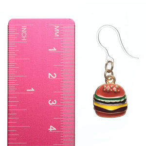 Cheeseburger Dangles Hypoallergenic Earrings for Sensitive Ears Made with Plastic Posts