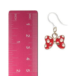 Polka Dot Bow Dangles Hypoallergenic Earrings for Sensitive Ears Made with Plastic Posts