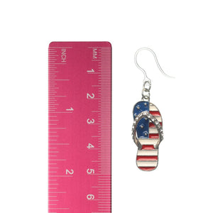 Patriotic Flip Flop Dangles Hypoallergenic Earrings for Sensitive Ears Made with Plastic Posts