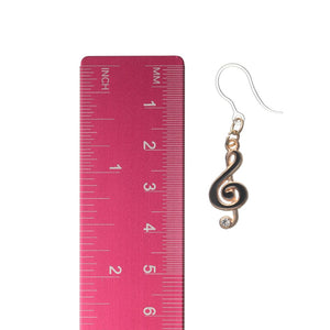 Rhinestone Treble Clef Dangles Hypoallergenic Earrings for Sensitive Ears Made with Plastic Posts