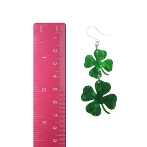 Falling Clover Leaf Dangles Hypoallergenic Earrings for Sensitive Ears Made with Plastic Posts