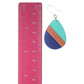  Color Block Wooden Celluloid Teardrop&nbsp;Earrings (Dangles) - size