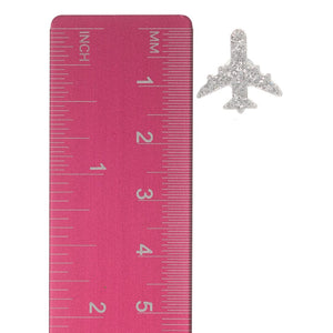 Glitter Airplane Studs Hypoallergenic Earrings for Sensitive Ears Made with Plastic Posts
