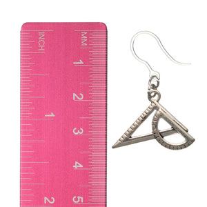 Ruler Protractor Dangles Hypoallergenic Earrings for Sensitive Ears Made with Plastic Posts