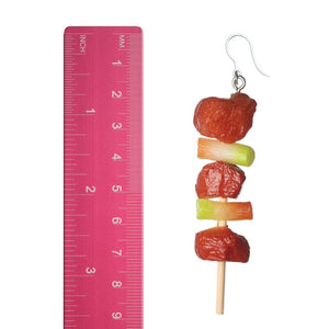 Exaggerated Shish Kebab Dangles Hypoallergenic Earrings for Sensitive Ears Made with Plastic Posts