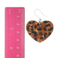 Leopard Heart Earrings (Dangles) - size