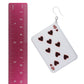 Exaggerated Playing Card Dangles Hypoallergenic Earrings for Sensitive Ears Made with Plastic Posts