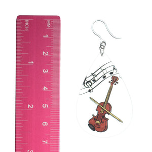 Violin Dangles Hypoallergenic Earrings for Sensitive Ears Made with Plastic Posts