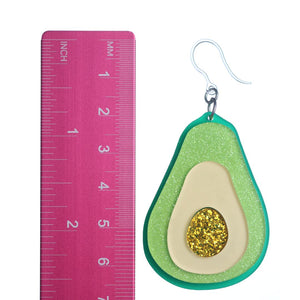 Exaggerated Avocado Dangles Hypoallergenic Earrings for Sensitive Ears Made with Plastic Posts