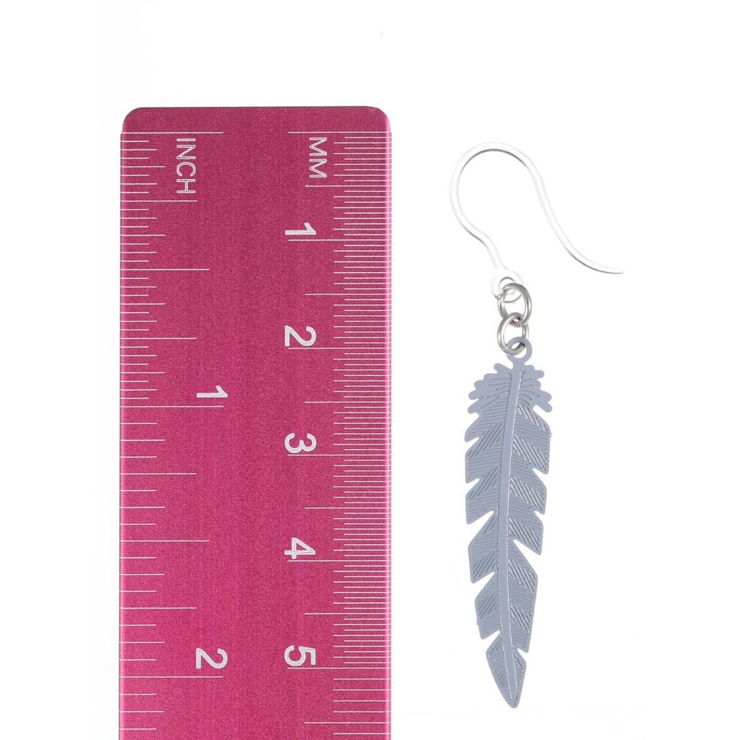Pink Feather Statement Earrings