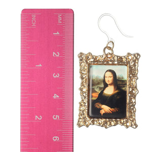 Da Vinci Mona Lisa Framed Art Dangles Hypoallergenic Earrings for Sensitive Ears Made with Plastic Posts