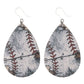 Wooden Baseball Teardrop Earrings (Dangles) - large print