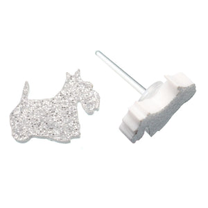 Scottish Terrier Dog Glitter Studs Hypoallergenic Earrings for Sensitive Ears Made with Plastic Posts