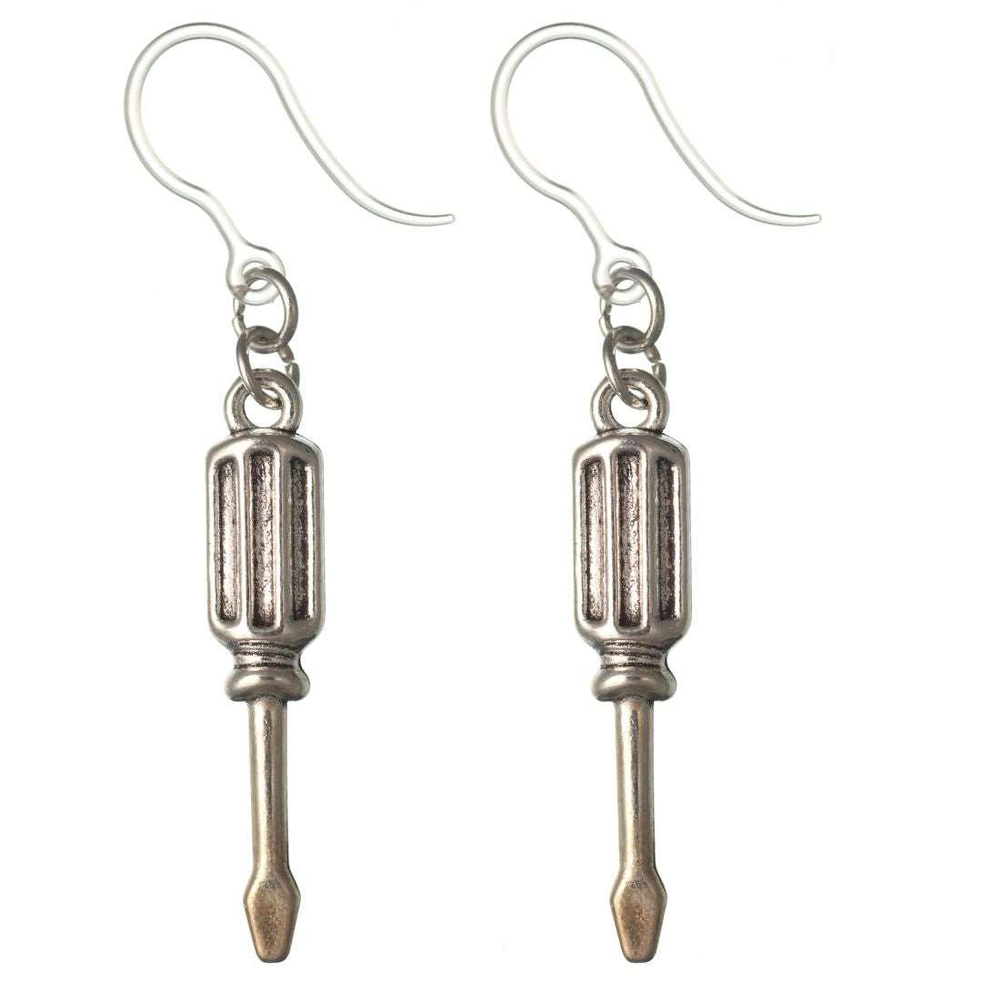 Screwdriver Dangles Hypoallergenic Earrings for Sensitive Ears Made with Plastic Posts