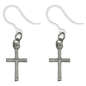 Simple Cross Dangles Hypoallergenic Earrings for Sensitive Ears Made with Plastic Posts